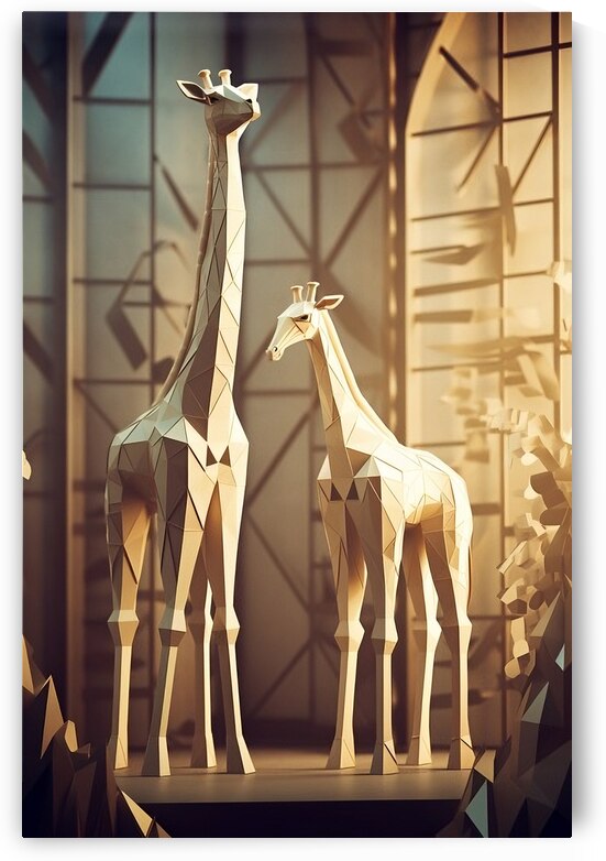 Giraffe Low Poly Art Wall Decor  by bytecreative