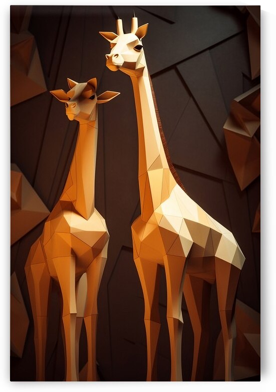 Giraffe Low Poly Art Wall Decor  by bytecreative