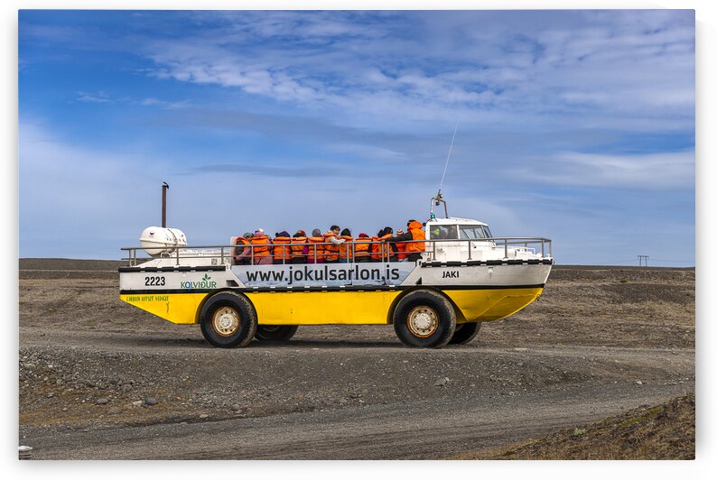 Tourists enjoying amphibious vehicle trip in iceland by Gualtiero Boffi