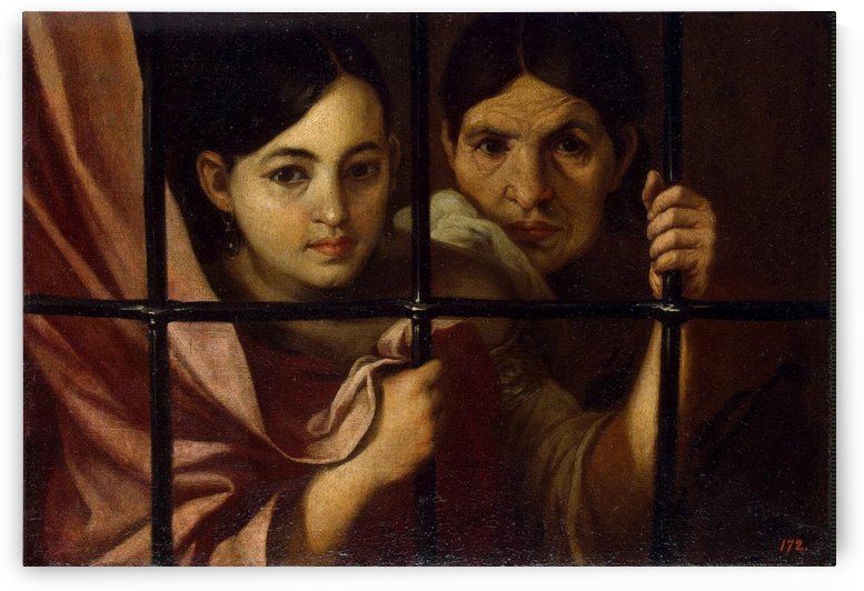 Women behind a grile by Bartolome Esteban Murillo