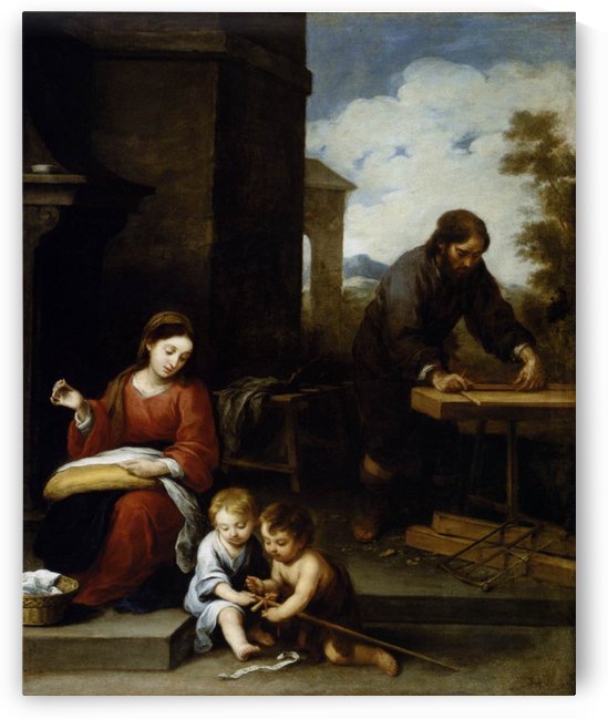 The holy family with the infant and Saint John by Bartolome Esteban Murillo