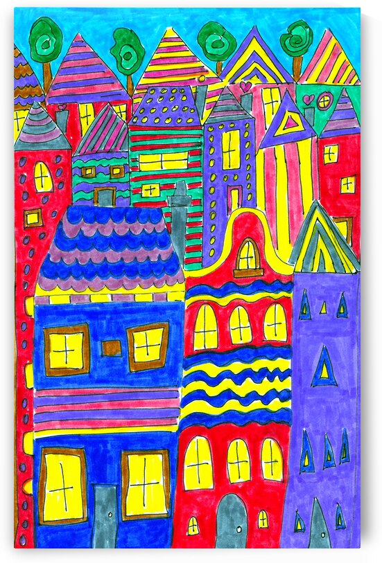 Abstract Playful Houses  2 by Catriona Roberts Nature Photography and Designs