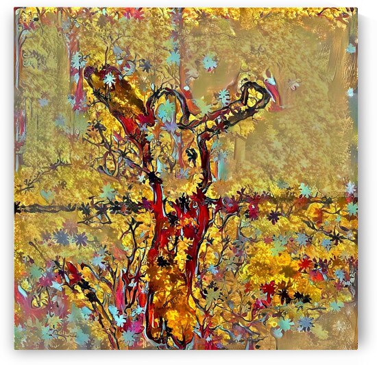 Chromatic Flora: Figure in Golden Grove by Luciano
