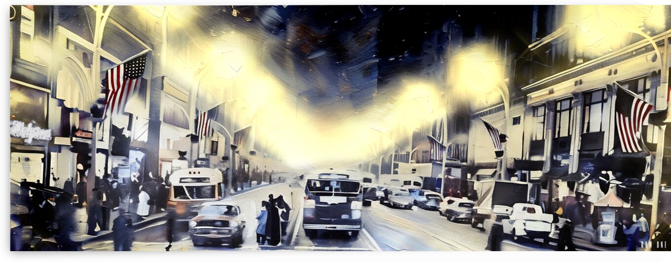 State Street Chicago at Night by Row One Brand