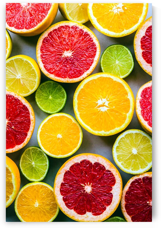 Sliced Pomegranate Lime and Lemon by One Simple Gallery