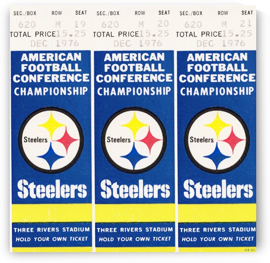 Ticket Stub Canvas Art: 1976 Pittsburgh Steelers Tickets by Row One Brand