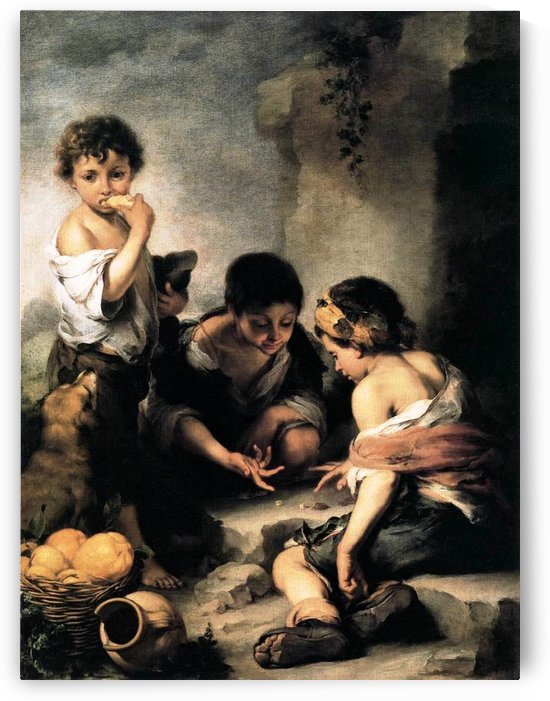 Boys playing dice by Bartolome Esteban Murillo