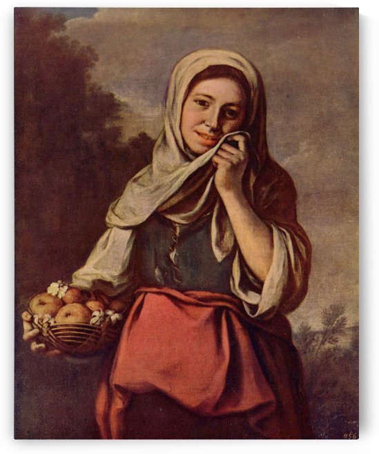 A woman with fruit by Bartolome Esteban Murillo