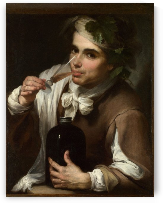 A Young Man Drinking by Bartolome Esteban Murillo