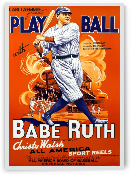 Babe Ruth Play Ball by Vintage Poster Prints