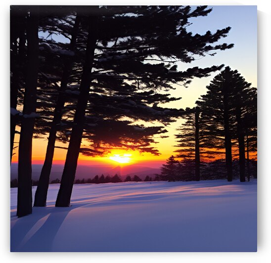 Sunset on Mt by Modern art