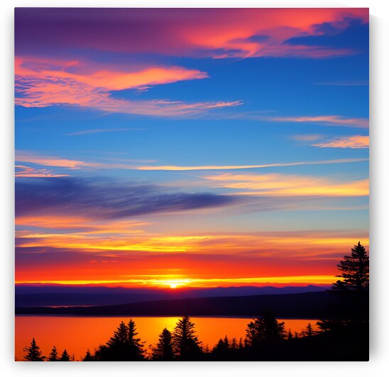 Sunset on Mt 1 by Modern art