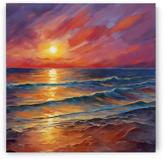 Sunset on the sea by Modern art