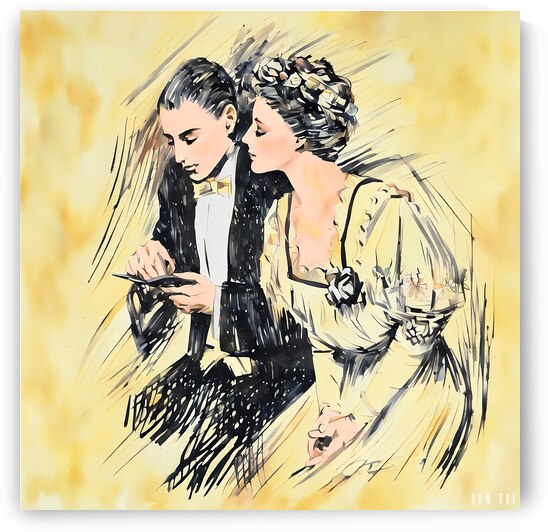 1910 couple art by Row One Brand