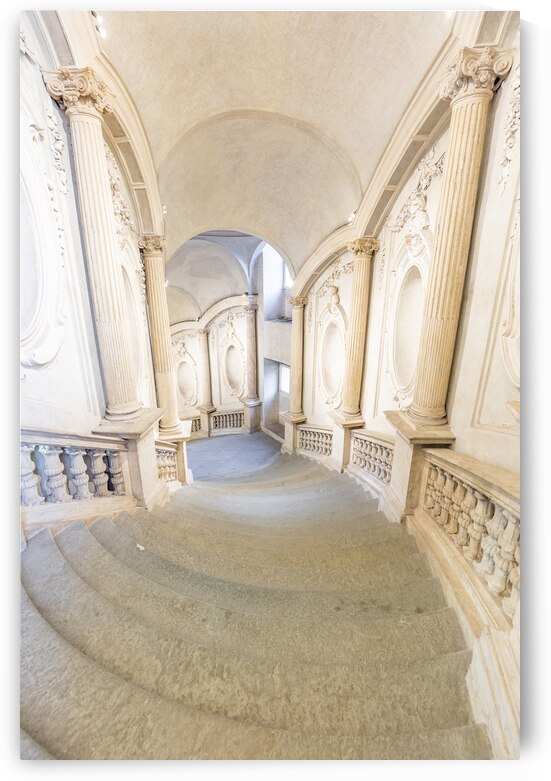 Turin Italy - Circa January 2022: luxury marble staircase. Anti by Paolo Modena