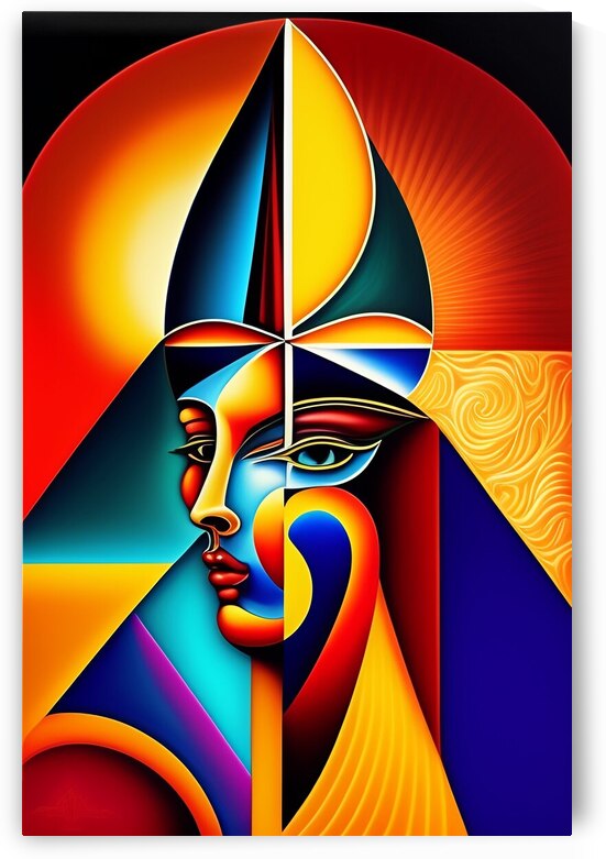 Abstract drawing of a sad woman by Modern art