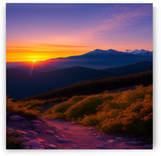 Sunset on Mt 2 by Modern art