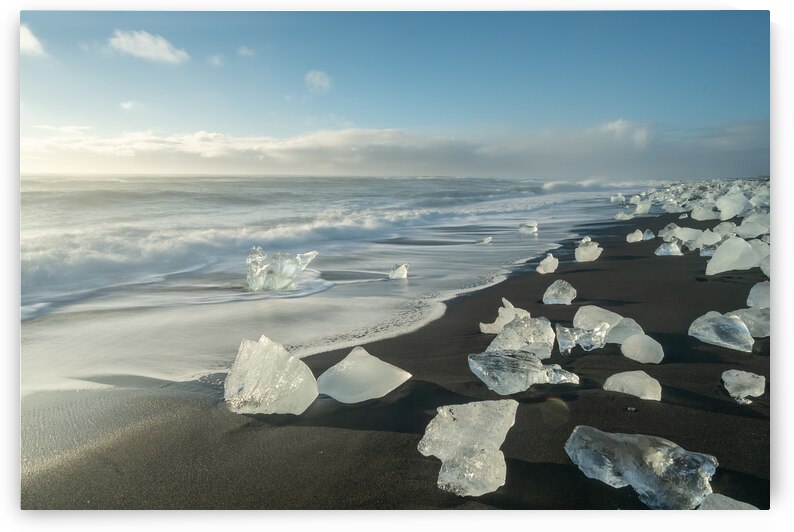 Icebergs on a beach in Iceland by Andreas Wonisch