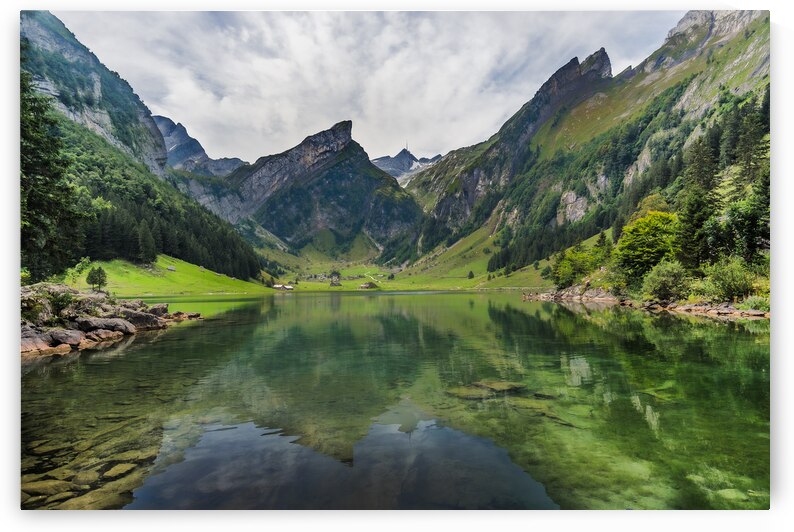 Alpine Lake with Reflections by Andreas Wonisch