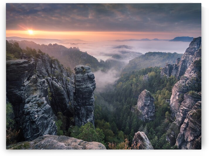 Sunrise in Saxon Switzerland by Andreas Wonisch