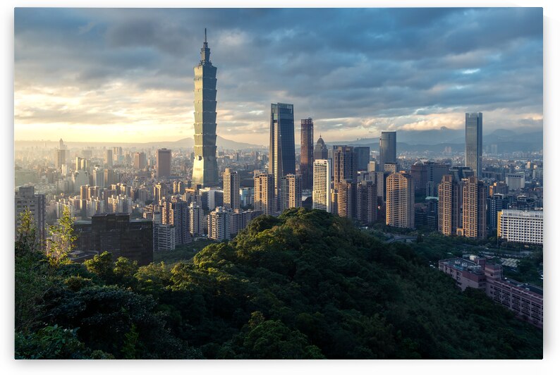 Taipei Skyline at Sunset by Andreas Wonisch