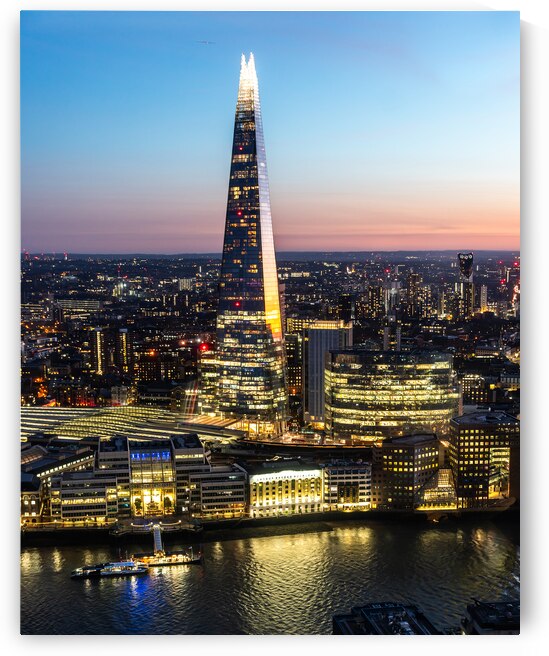 The Shard in London at Night by Andreas Wonisch
