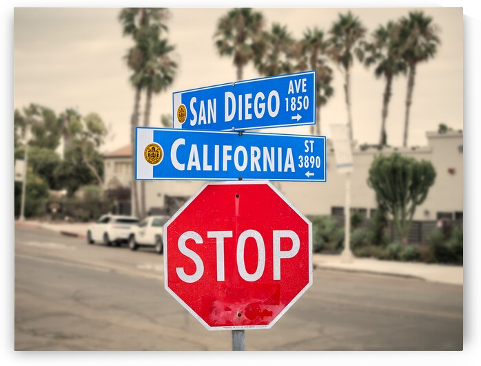 San Diego Avenue At California Street Sign Horizontal by Ryan Cameron
