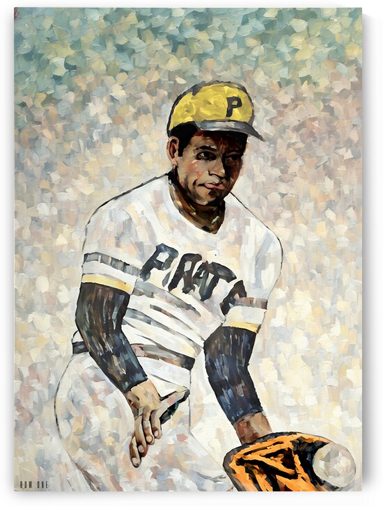 roberto clemente baseball painting by Row One Brand