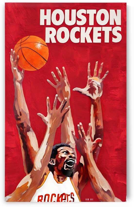 1980 houston tockets basketball art by Row One Brand