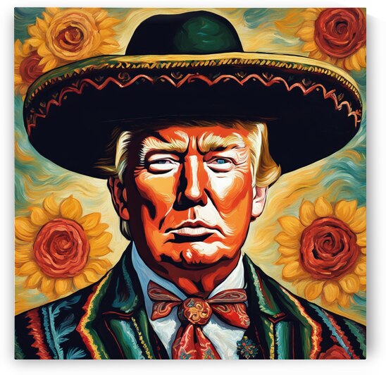image of Donald Trump dressed in a Mexican Charro suit Van Gogh style by AIGALLERY