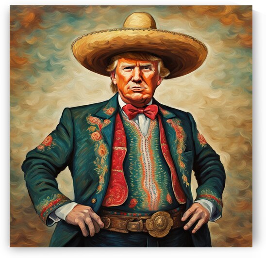 image of Donald Trump dressed in a Mexican Charro suit Van Gogh style by AIGALLERY