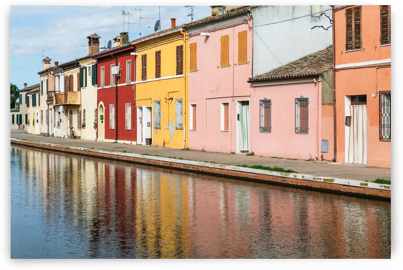 Comacchio Italy - traditional colored buildings in Comacchio vi by Paolo Modena