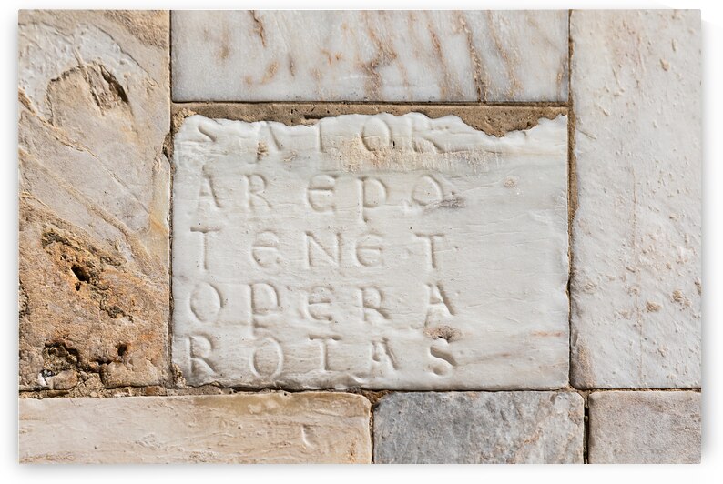 Facade of Siena Cathedral Italy. The magic Sator square esoter by Paolo Modena