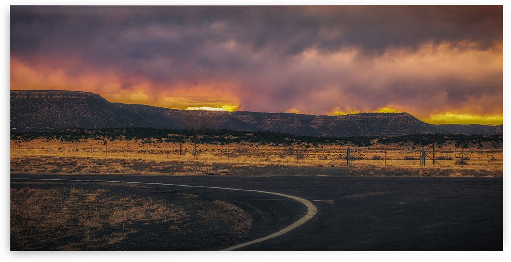 Roads Turn Under Fiery Skies by Dream World Images