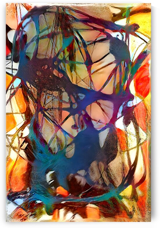 swirling tapestry of fiery oranges and deep blues by Luciano