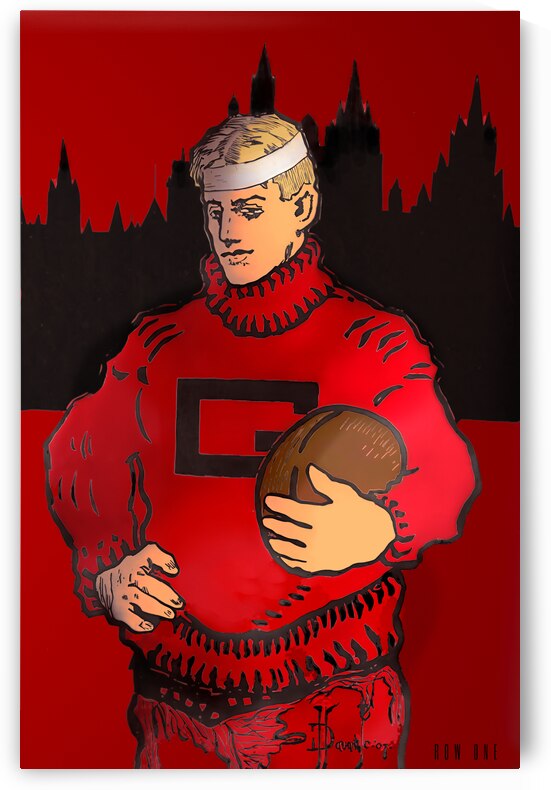 Row One Brand Vintage Georgia Bulldog Player Art by Row One Brand