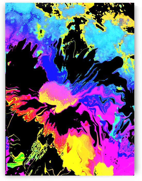 Abstract Neon Melting Daises by Catriona Roberts Nature Photography and Designs