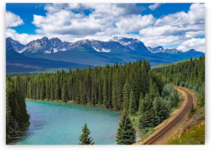 Train Tracks and River Bend by Dave Therrien