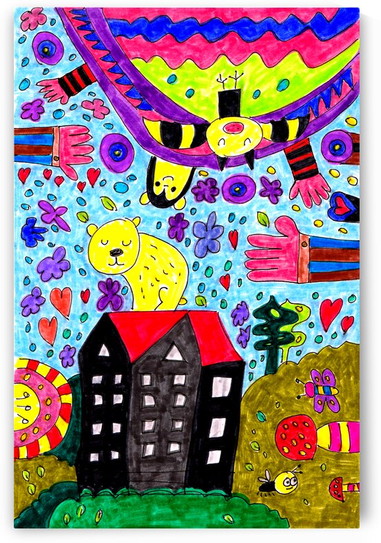 Abstract Vibrant Doodle Characters  by Catriona Roberts Nature Photography and Designs