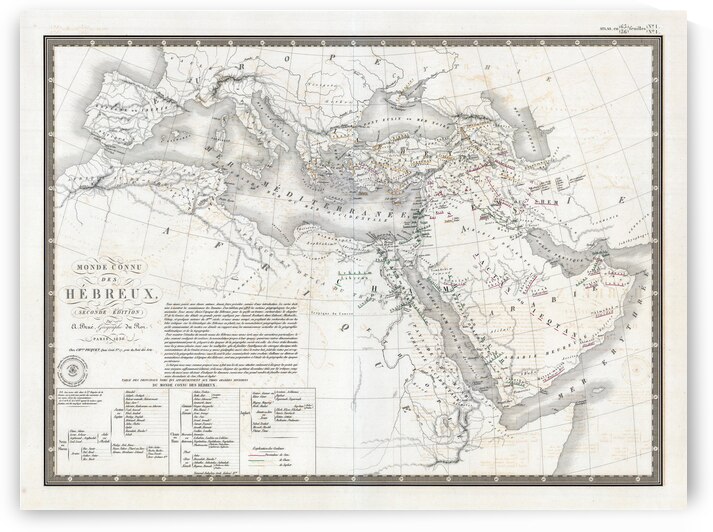 Map of the World Known to Ancient Hebrews – Biblical-Era Geography Map Reproduction Showing Ancient Lands Tribes and Scriptural Regions Based on Early Judeo-Christian Cosmology by History In Your Home