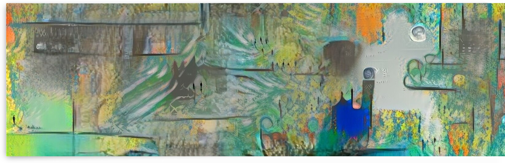  swirling greens runner by Luciano