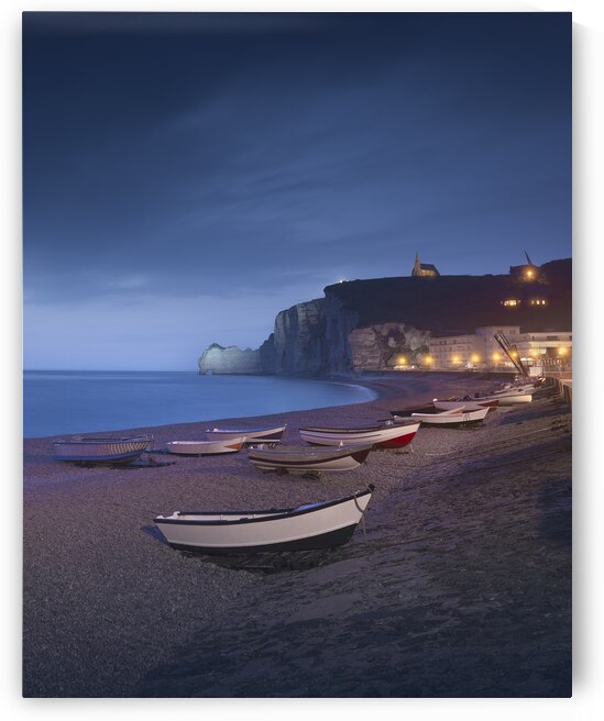 Blue hour over the boats of Etretat by Stefano Orazzini