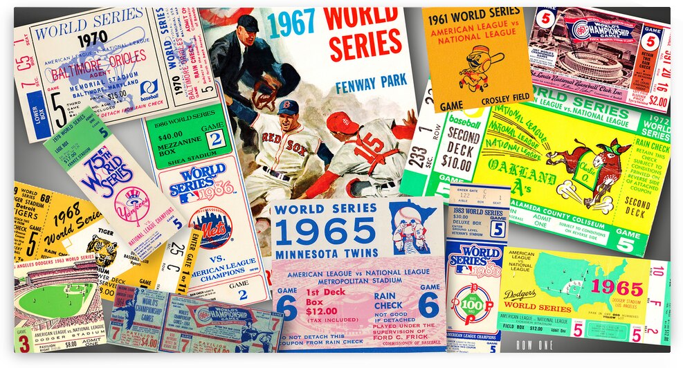 1960s Through 80s World Series Ticket Stub Collage by Row One Brand