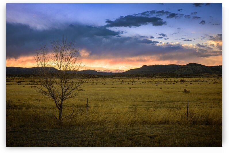 Prairie Radiance: Sunset Symphony Near Cold Beer NM by Dream World Images