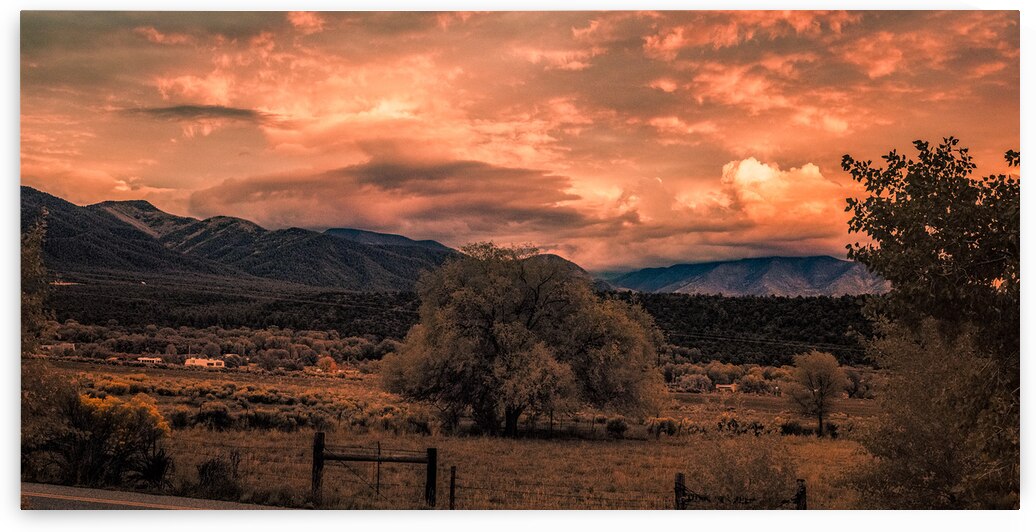 Solitary Vigil in a Fiery Twilight by Dream World Images