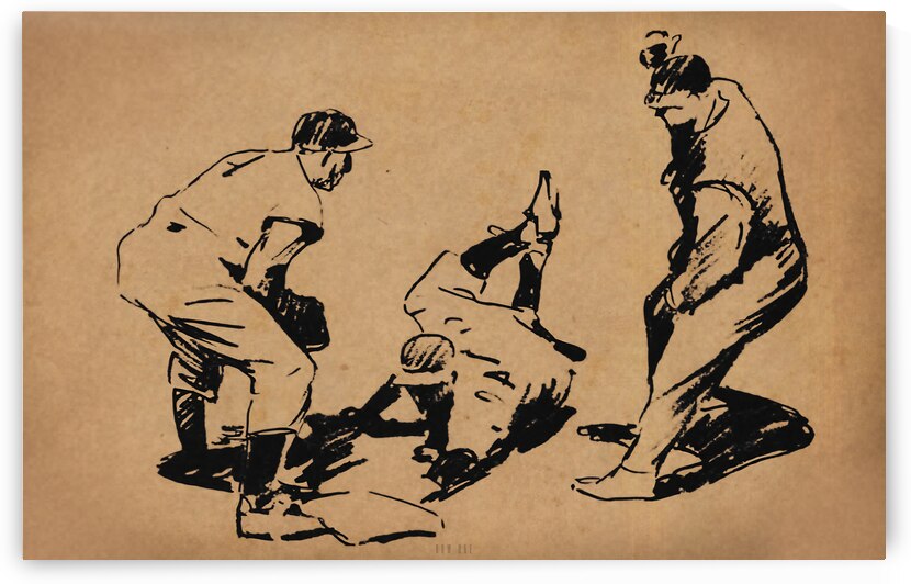 1953 baseball sketch art by Row One Brand
