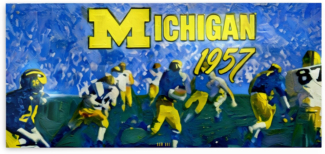 1957 Michigan Football Art Remix by Row One Brand