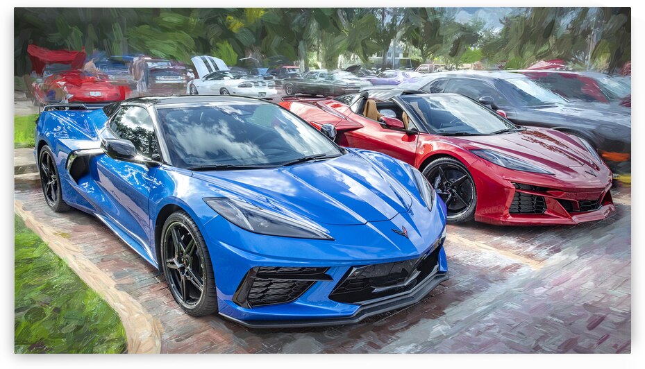 2024 Riptide Blue Corvette Stingray C8 X12 8 by Rich Franco