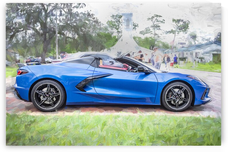 2024 Riptide Blue Corvette Stingray C8 X12 12 by Rich Franco