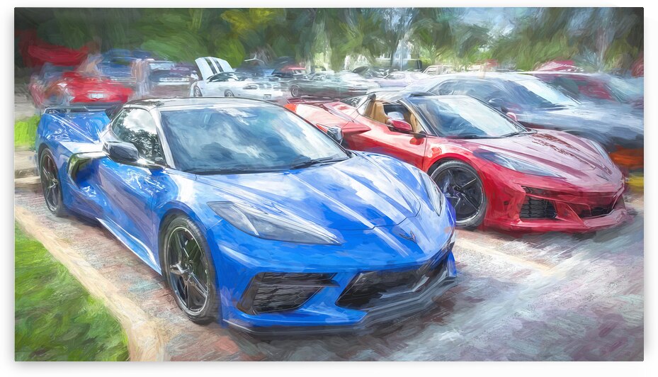 2024 Riptide Blue Corvette Stingray C8 X12 20 by Rich Franco
